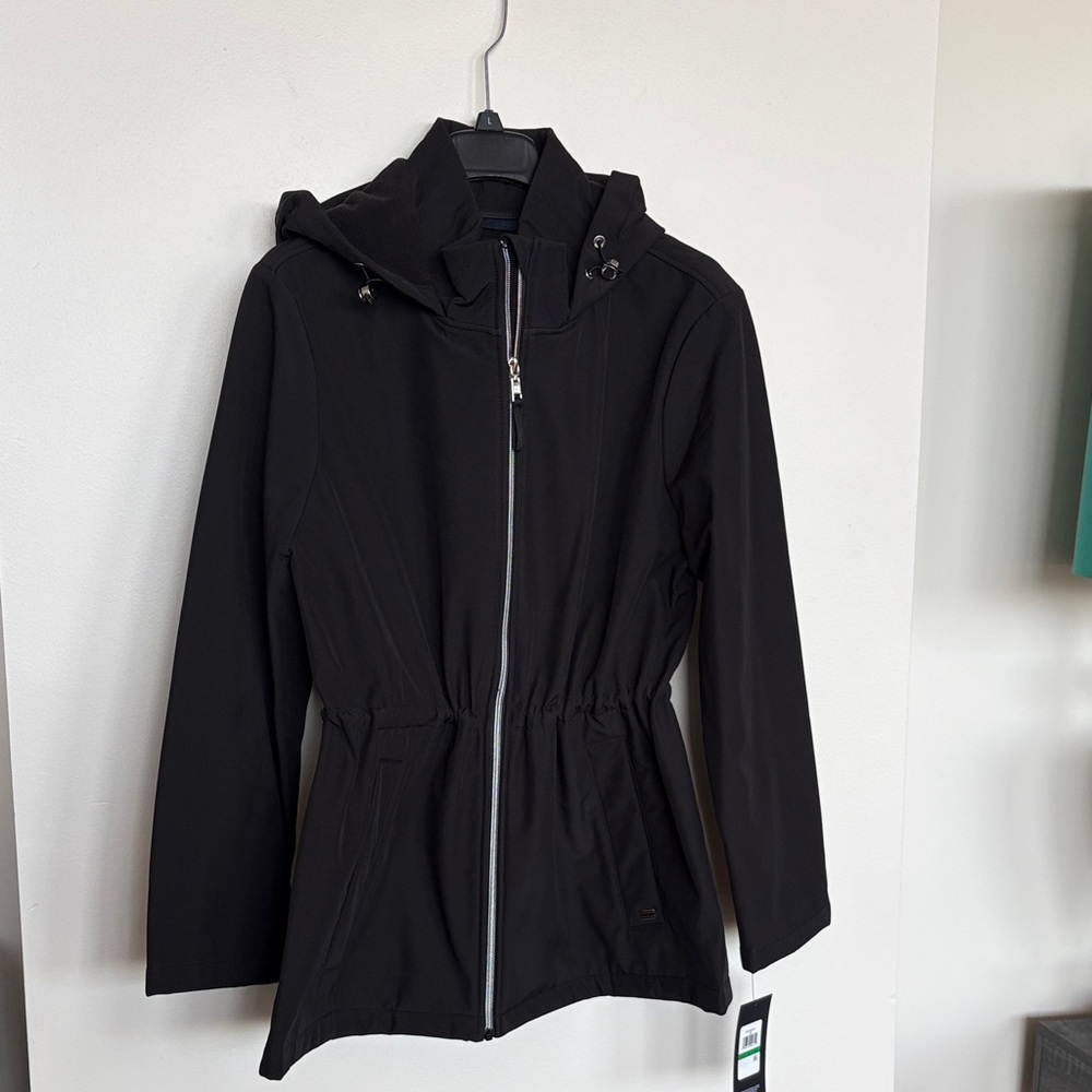 Tommy Hilfiger Ladies Hooded Softshell Jacket, Black, Sz L